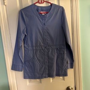 Koi ceil blue scrub jacket.